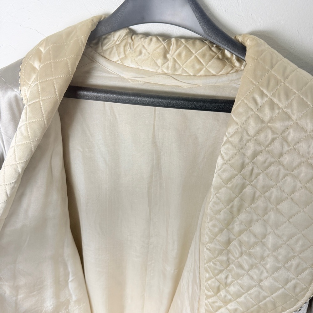 Vintage 1940's Japanese robe smoking jacket Embroidered Dragon Quilted Jacket - Picture 8 of 16